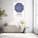 Affiche carte ville Personnalisée Octogone