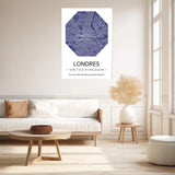 Affiche carte ville Personnalisée Octogone