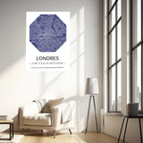 Affiche carte ville Personnalisée Octogone
