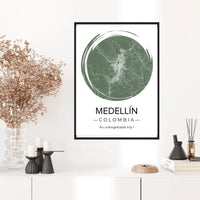 Affiche carte ville Personnalisée Brush