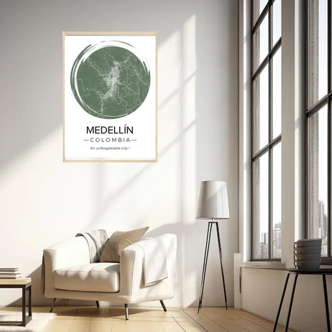 Affiche carte ville Personnalisée Brush