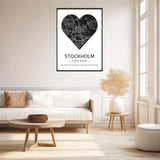 Affiche carte ville Personnalisée Coeur