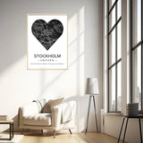 Affiche carte ville Personnalisée Coeur