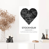 Affiche carte ville Personnalisée Coeur