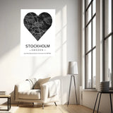 Affiche carte ville Personnalisée Coeur
