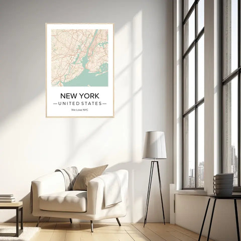 Affiche carte ville Personnalisée Carré