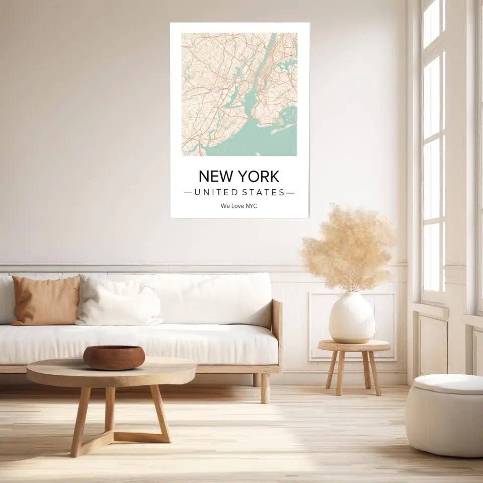 Affiche carte ville Personnalisée Carré