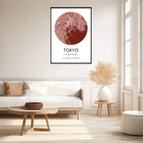 Affiche carte ville Personnalisée Rond