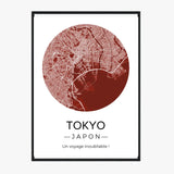 Affiche carte ville Personnalisée Rond