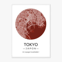 Affiche carte ville Personnalisée Rond