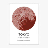 Affiche carte ville Personnalisée Rond