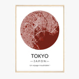 Affiche carte ville Personnalisée Rond