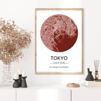 Affiche carte ville Personnalisée Rond