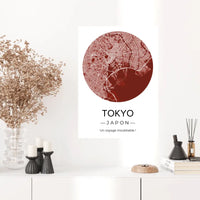 Affiche carte ville Personnalisée Rond