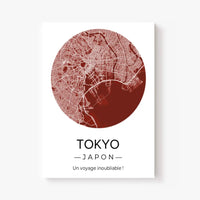 Affiche carte ville Personnalisée Rond