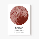 Affiche carte ville Personnalisée Rond