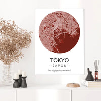 Affiche carte ville Personnalisée Rond