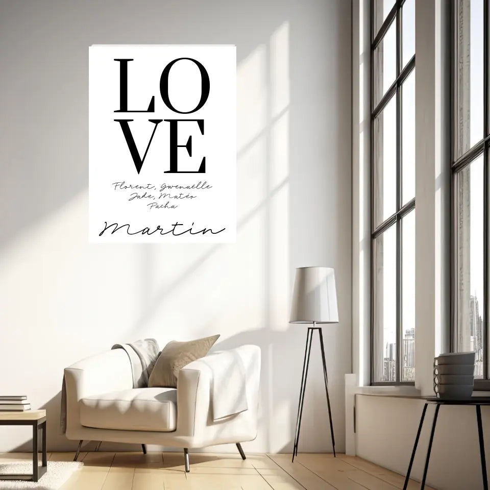 Tableau Famille Personnalisé Love