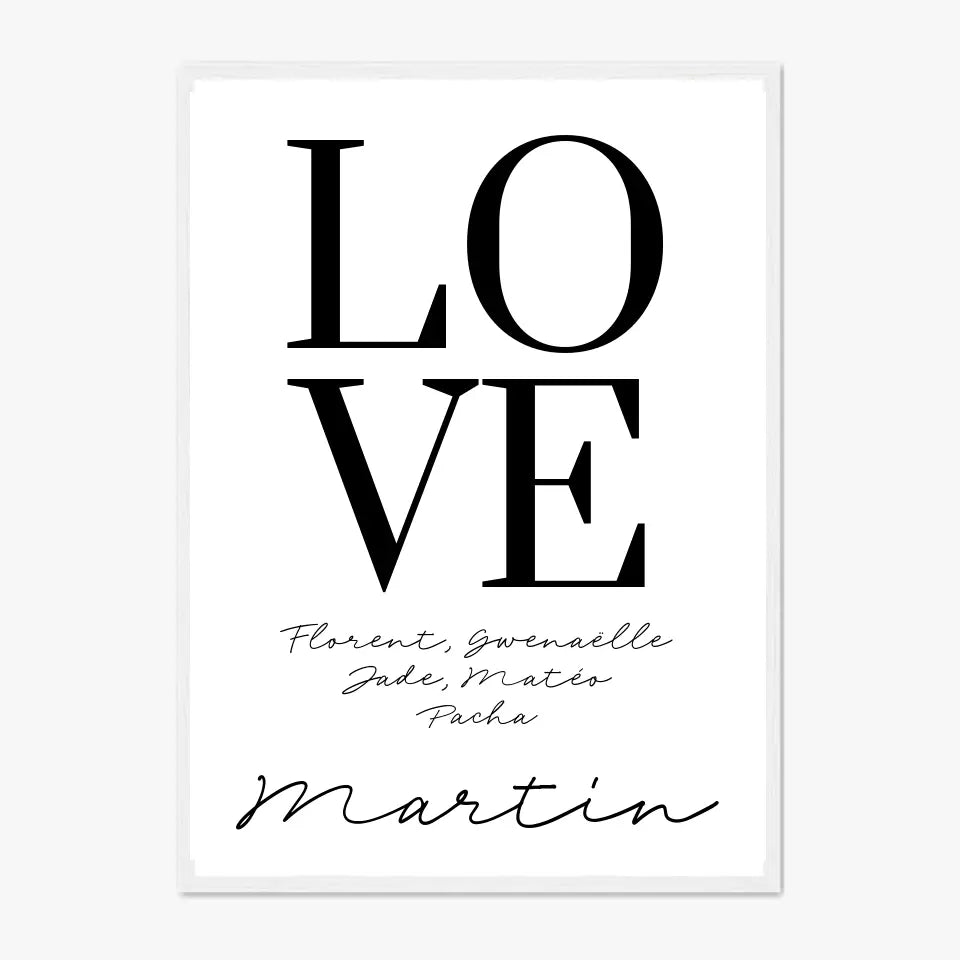 Tableau Famille Personnalisé Love