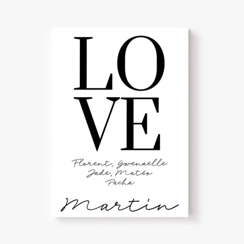 Tableau Famille Personnalisé Love
