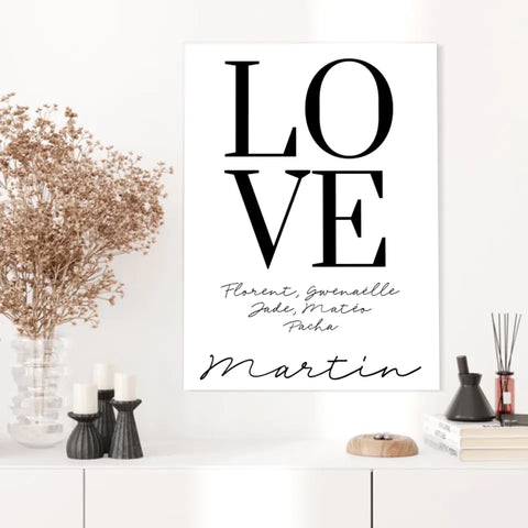 Tableau Famille Personnalisé Love