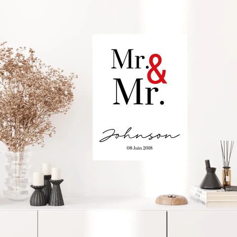 Tableau Couple Personnalisé Mr and Mr