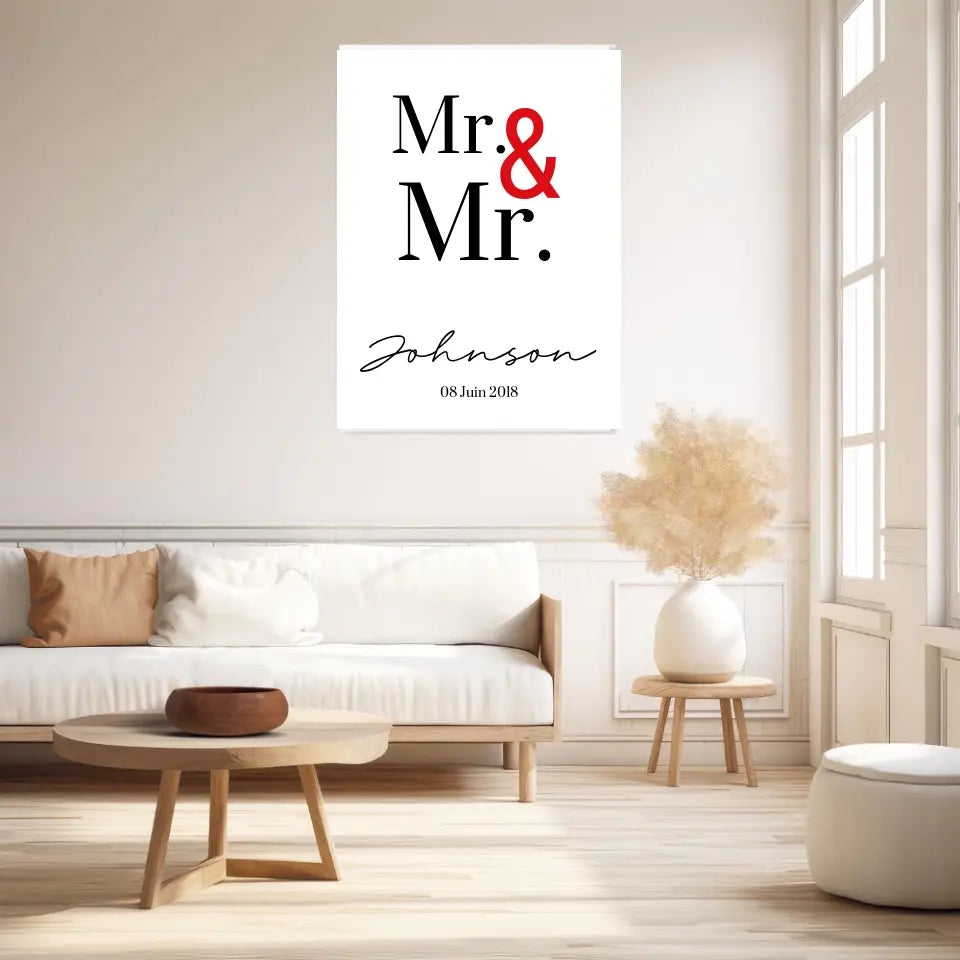 Tableau Couple Personnalisé Mr and Mr