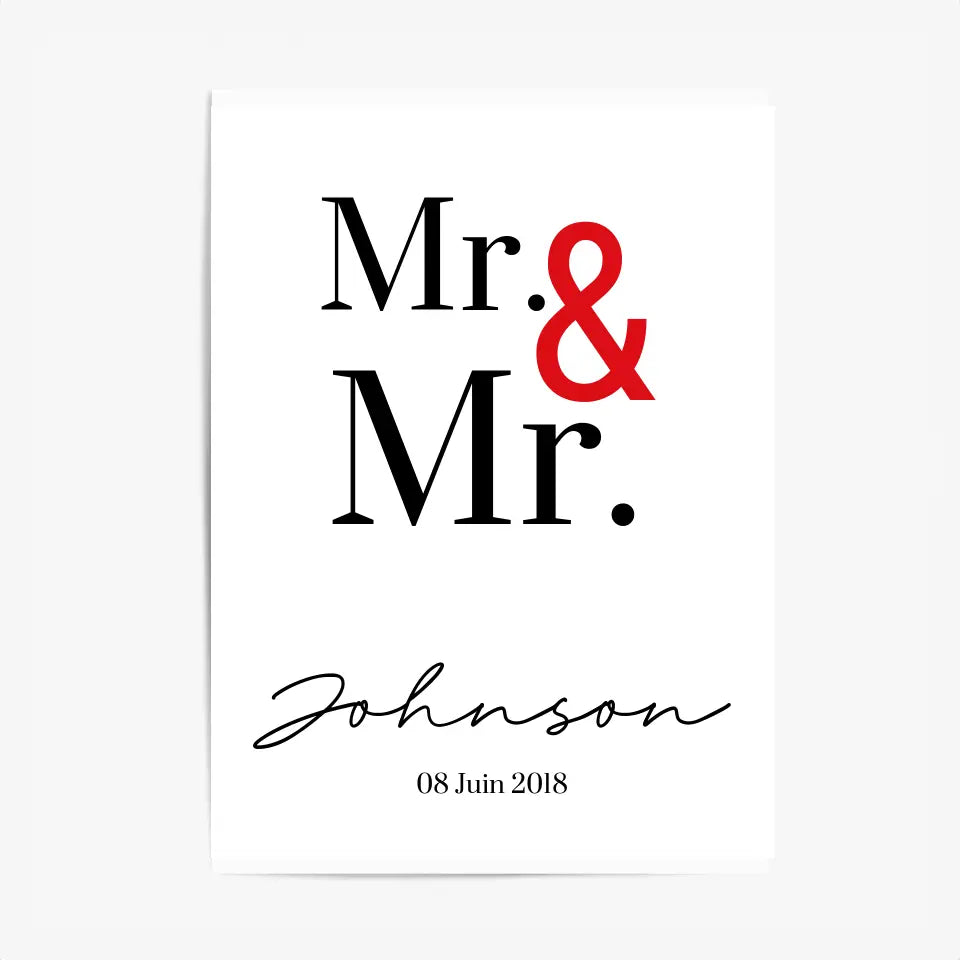 Tableau Couple Personnalisé Mr and Mr