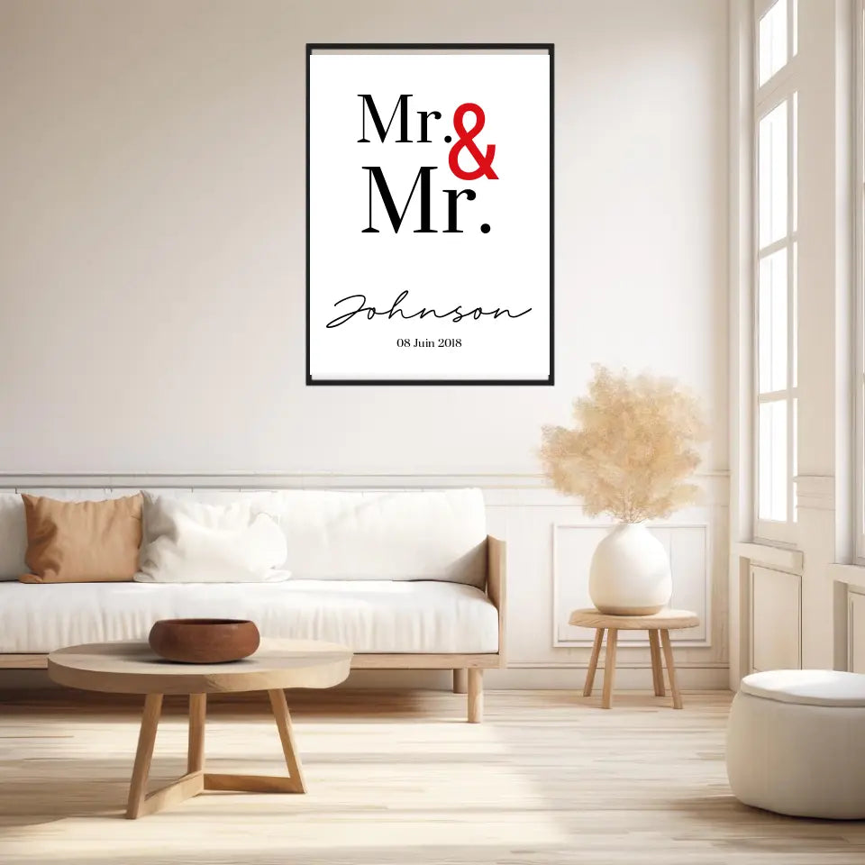 Tableau Couple Personnalisé Mr and Mr