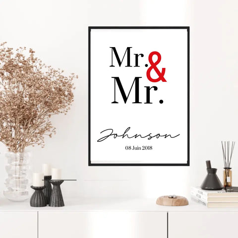Tableau Couple Personnalisé Mr and Mr
