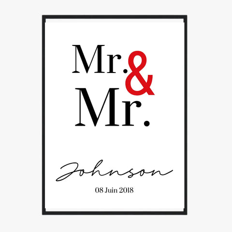 Tableau Couple Personnalisé Mr and Mr