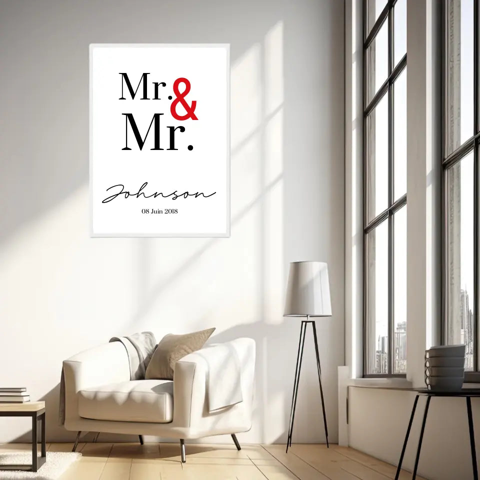 Tableau Couple Personnalisé Mr and Mr