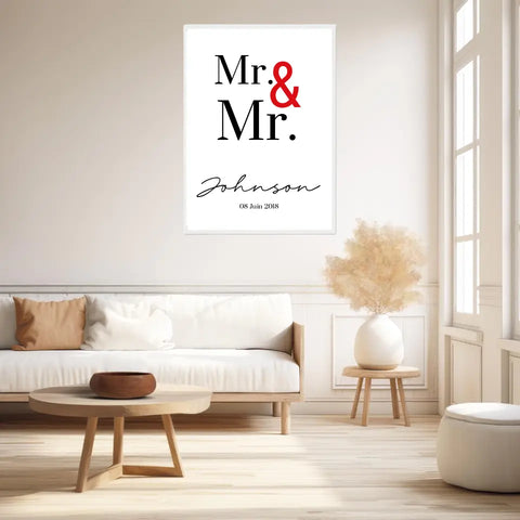 Tableau Couple Personnalisé Mr and Mr