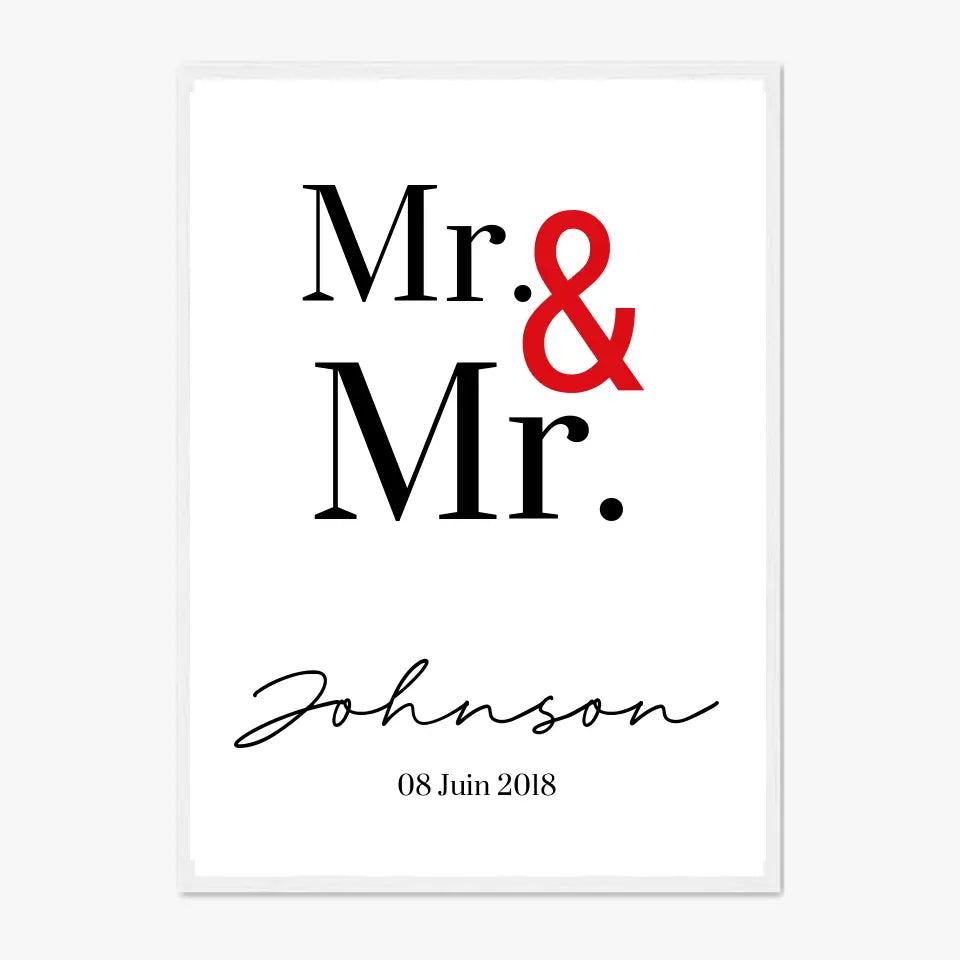 Tableau Couple Personnalisé Mr and Mr