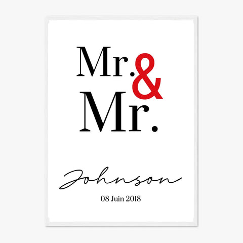 Tableau Couple Personnalisé Mr and Mr