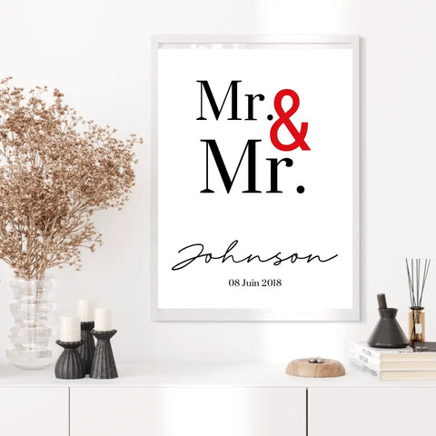 Tableau Couple Personnalisé Mr and Mr