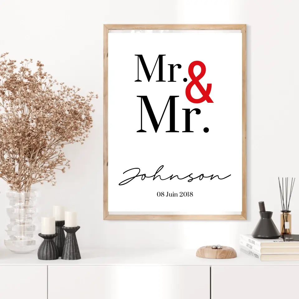 Tableau Couple Personnalisé Mr and Mr