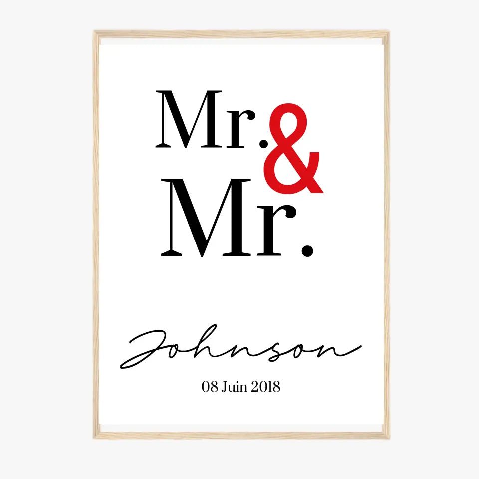 Tableau Couple Personnalisé Mr and Mr