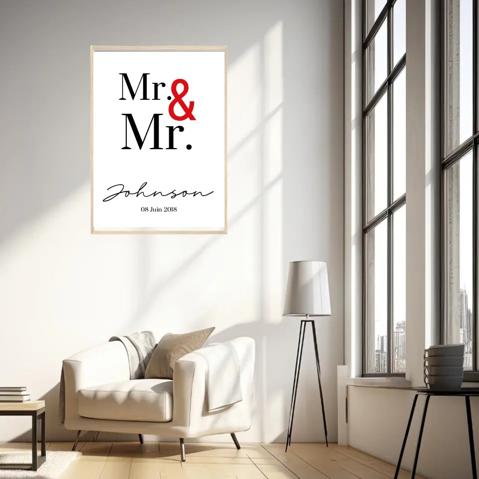 Tableau Couple Personnalisé Mr and Mr