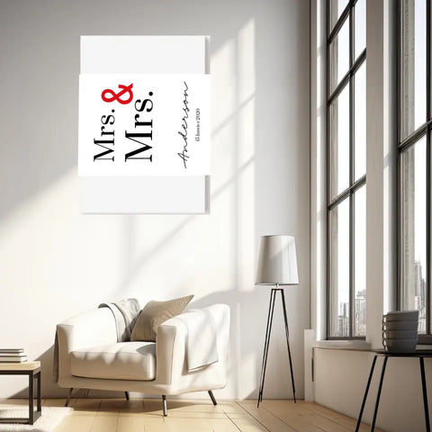 Tableau Couple Personnalisé Mrs and Mrs