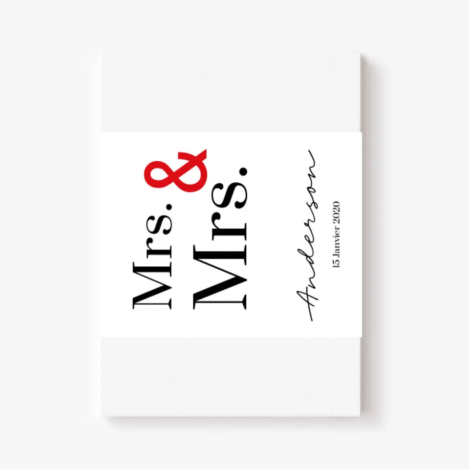Tableau Couple Personnalisé Mrs and Mrs