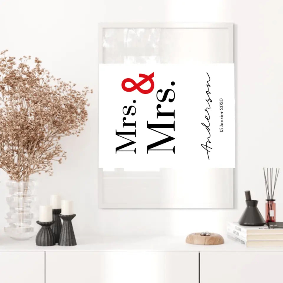 Tableau Couple Personnalisé Mrs and Mrs