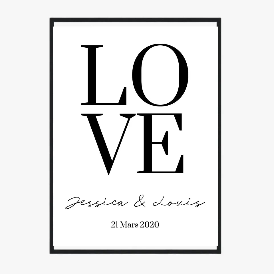Tableau Couple Personnalisé Love