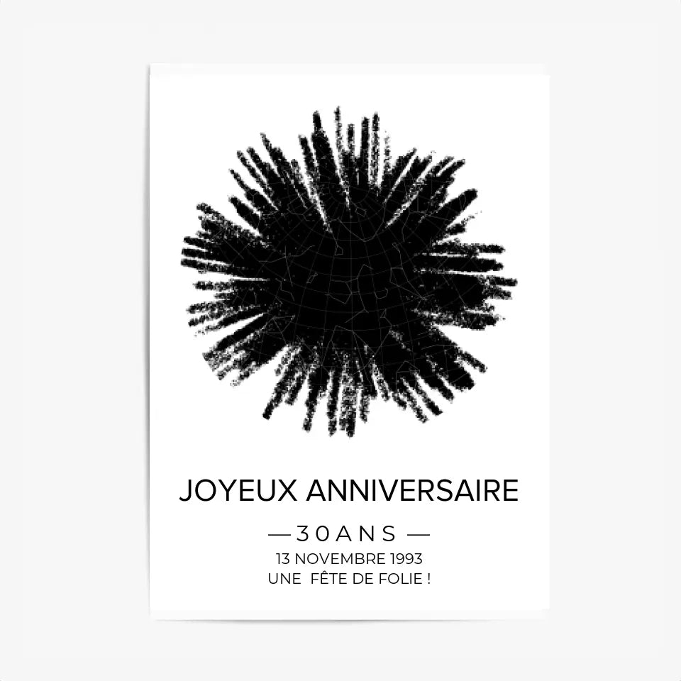 Tableau carte du ciel personnalisé feu d'artifice
