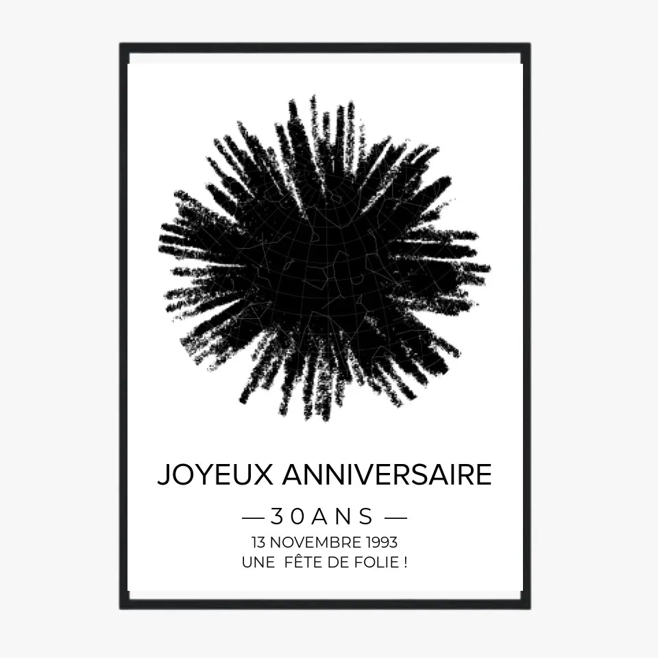 Tableau carte du ciel personnalisé feu d'artifice