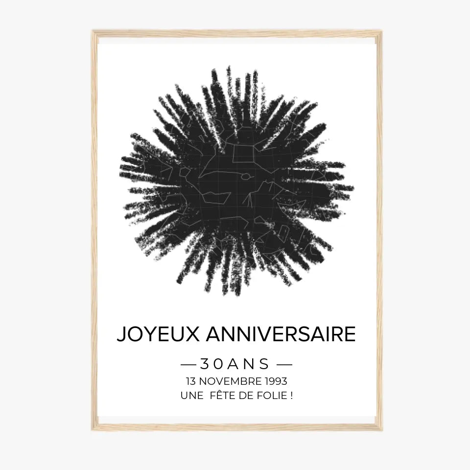 Tableau carte du ciel personnalisé feu d'artifice