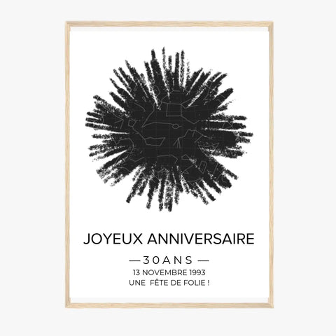 Tableau carte du ciel personnalisé feu d'artifice