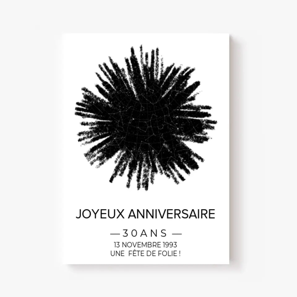 Tableau carte du ciel personnalisé feu d'artifice