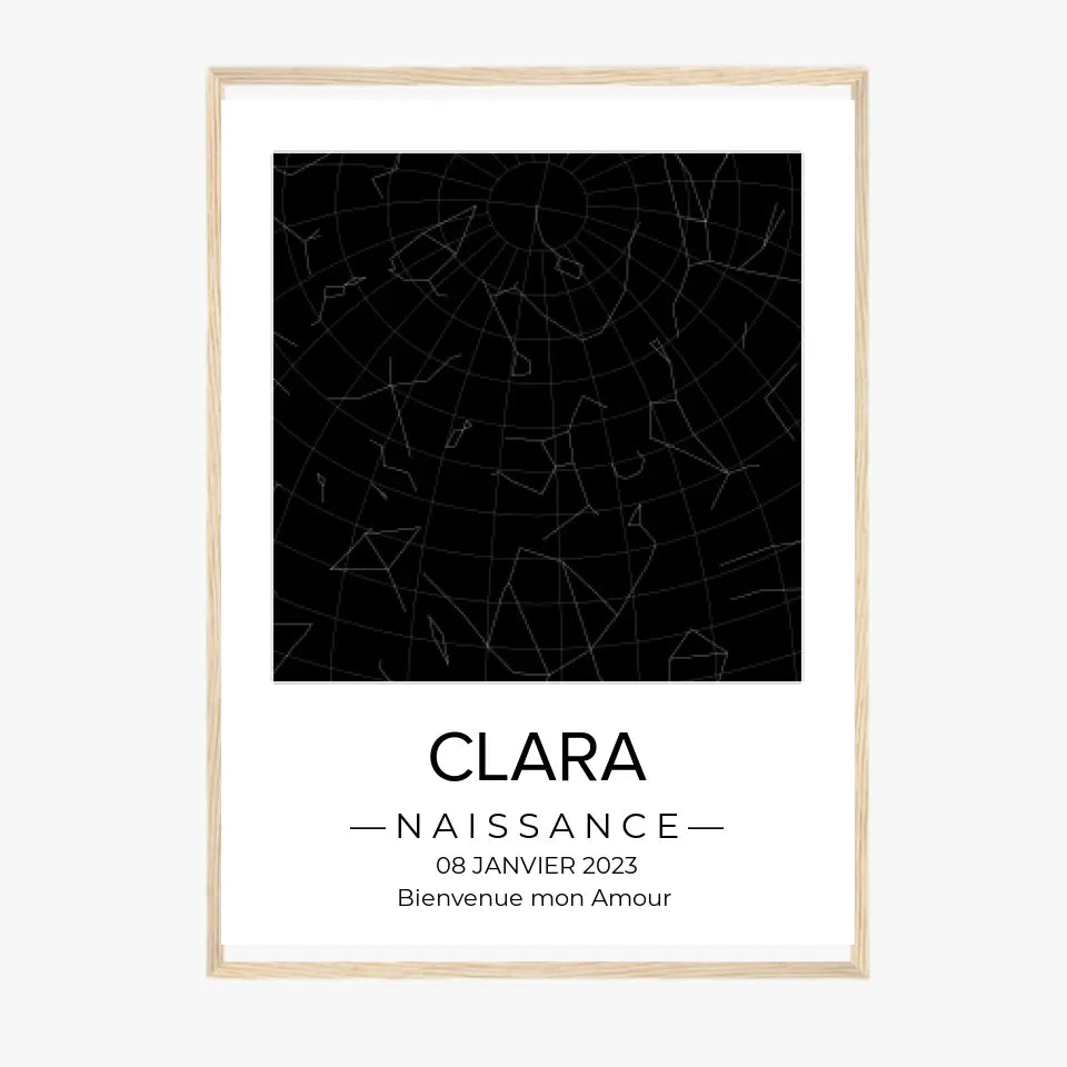 Tableau carte du ciel personnalisé carré