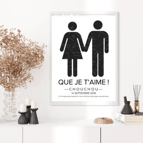 Tableau carte du ciel personnalisé mariage